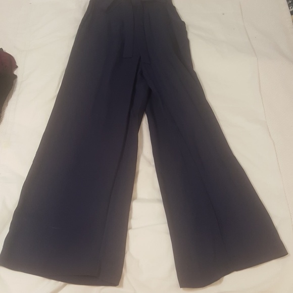 NARROW LEGS POCKETS BNWT ELASTIC BACK WAISTBAND BROWN FOREVER SILKY TROUSERS